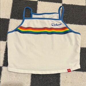 Dickies White Tank Top with Multicolor Stripe